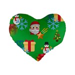 Emoji Christmas Standard 16  Premium Heart Shape Cushion 