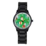 Emoji Christmas Stainless Steel Round Watch