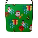 Emoji Christmas Flap Closure Messenger Bag (L)