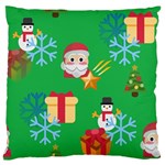 Emoji Christmas Large Flano Cushion Case (One Side)