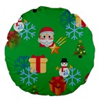 Emoji Christmas Large 18  Premium Flano Round Cushion 