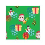 Emoji Christmas Small Satin Scarf (Square)