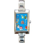 poop Emoji Christmas Rectangle Italian Charm Watch