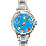 poop Emoji Christmas Round Italian Charm Watch