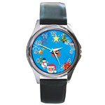 poop Emoji Christmas Round Metal Watch