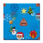 poop Emoji Christmas Tile Coaster