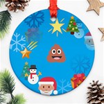 poop Emoji Christmas Ornament (Round)