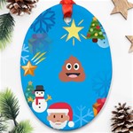 poop Emoji Christmas Ornament (Oval)