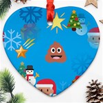 poop Emoji Christmas Ornament (Heart)