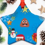 poop Emoji Christmas Ornament (Star)