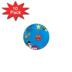 poop Emoji Christmas 1  Mini Magnet (10 pack) 