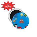 poop Emoji Christmas 1.75  Magnet (10 pack) 