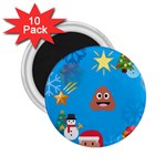 poop Emoji Christmas 2.25  Magnet (10 pack)