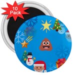 poop Emoji Christmas 3  Magnet (10 pack)