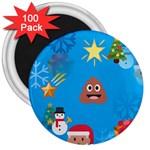 poop Emoji Christmas 3  Magnet (100 pack)