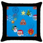 poop Emoji Christmas Throw Pillow Case (Black)