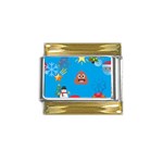 poop Emoji Christmas Gold Trim Italian Charm (9mm)