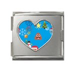 poop Emoji Christmas Mega Link Heart Italian Charm (18mm)