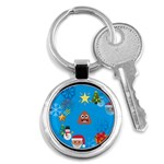 poop Emoji Christmas Key Chain (Round)