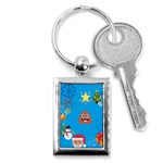 poop Emoji Christmas Key Chain (Rectangle)