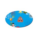 poop Emoji Christmas Sticker (Oval)