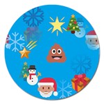 poop Emoji Christmas Magnet 5  (Round)