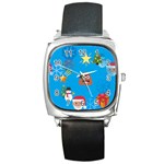 poop Emoji Christmas Square Metal Watch