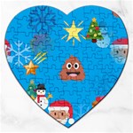 poop Emoji Christmas Jigsaw Puzzle (Heart)