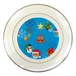 poop Emoji Christmas Porcelain Plate