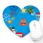 poop Emoji Christmas Heart Mousepad