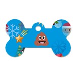 poop Emoji Christmas Dog Tag Bone (One Side)