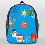 poop Emoji Christmas School Bag (Large)