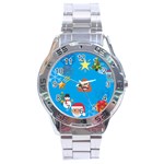 poop Emoji Christmas Stainless Steel Analogue Watch