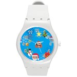 poop Emoji Christmas Round Plastic Sport Watch (M)