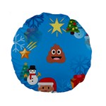 poop Emoji Christmas Standard 15  Premium Round Cushion 