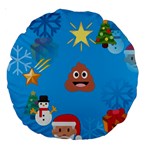 poop Emoji Christmas Large 18  Premium Round Cushion 