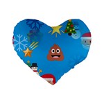 poop Emoji Christmas Standard 16  Premium Heart Shape Cushion 