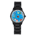 poop Emoji Christmas Stainless Steel Round Watch