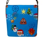 poop Emoji Christmas Flap Closure Messenger Bag (L)