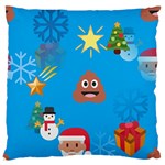 poop Emoji Christmas Large Flano Cushion Case (One Side)