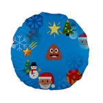 poop Emoji Christmas Standard 15  Premium Flano Round Cushion 