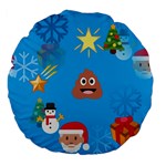 poop Emoji Christmas Large 18  Premium Flano Round Cushion 