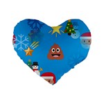 poop Emoji Christmas Standard 16  Premium Flano Heart Shape Cushion 