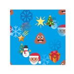 poop Emoji Christmas Small Satin Scarf (Square)