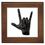 Devil Horns hand Framed Tile