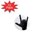 Devil Horns hand 1  Mini Magnet (10 pack) 