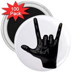 Devil Horns hand 3  Magnet (100 pack)