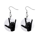 Devil Horns hand 1  Button Earrings