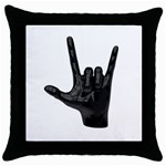 Devil Horns hand Throw Pillow Case (Black)