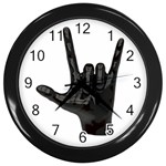 Devil Horns hand Wall Clock (Black)